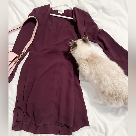 Dark purple Wilfred wrap dress. - Picture 1 of 3